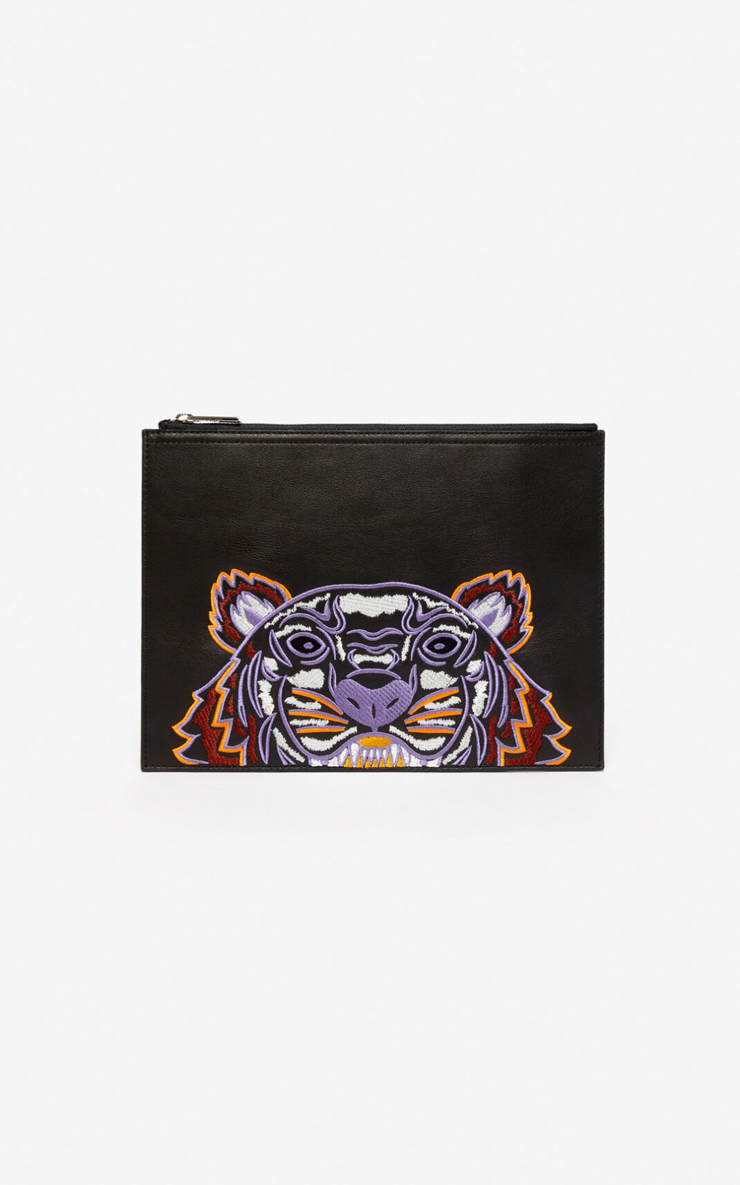 Kenzo Tiger Cuero Clutch Hombre Negras | 1026359-XS